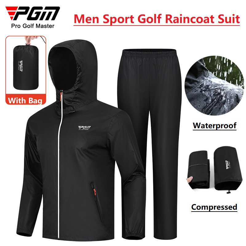 Fishing Pants Waterproof - PGM Men Golf เสื้อกันฝนฝนกางเกงชุดกันน้ํารถจักรยานยนต์เสื้อกันฝน Poncho ชาย
