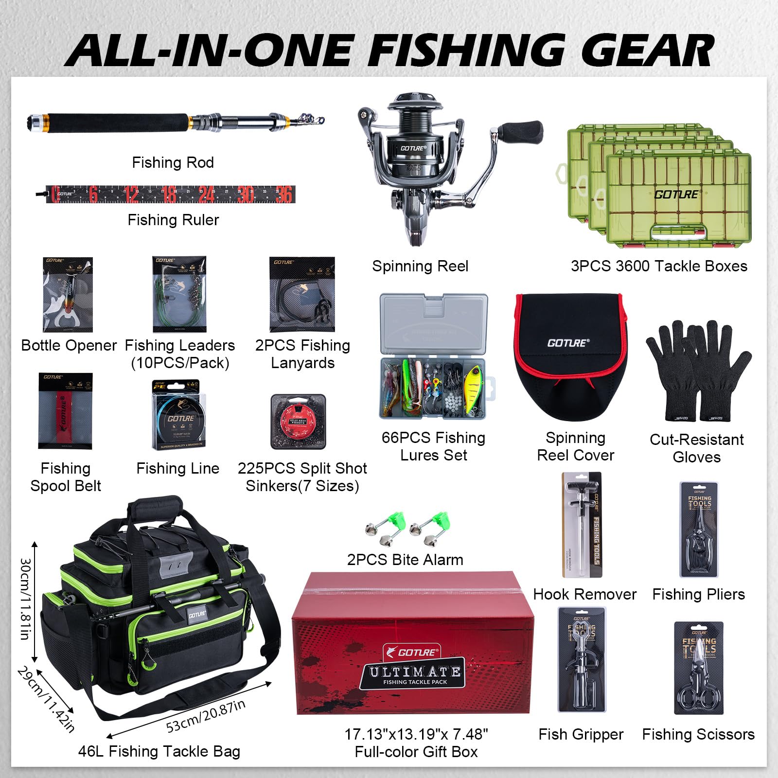 ชุดตกปลาพกพา Goture คันเบ็ดแบบ - Fishing Bag Waterproof บทวิจารณ์และราคา