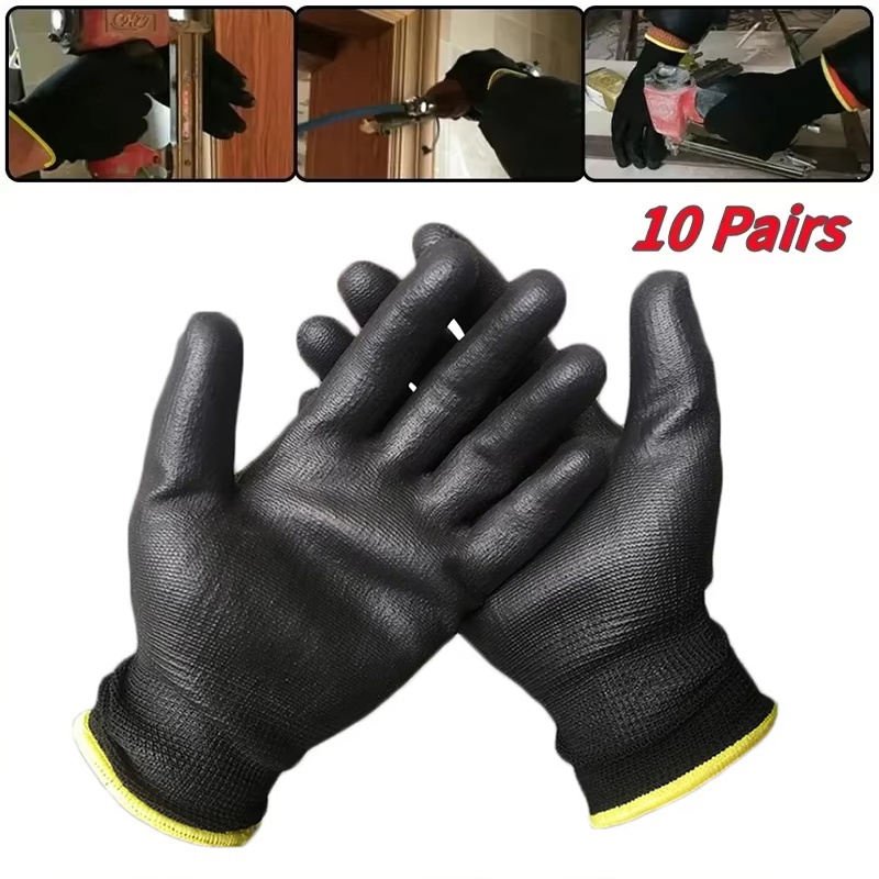 10 คู่ถุงมือเซฟตี้เคลือบ PU ทน - Fishing Gloves บทวิจารณ์และราคา